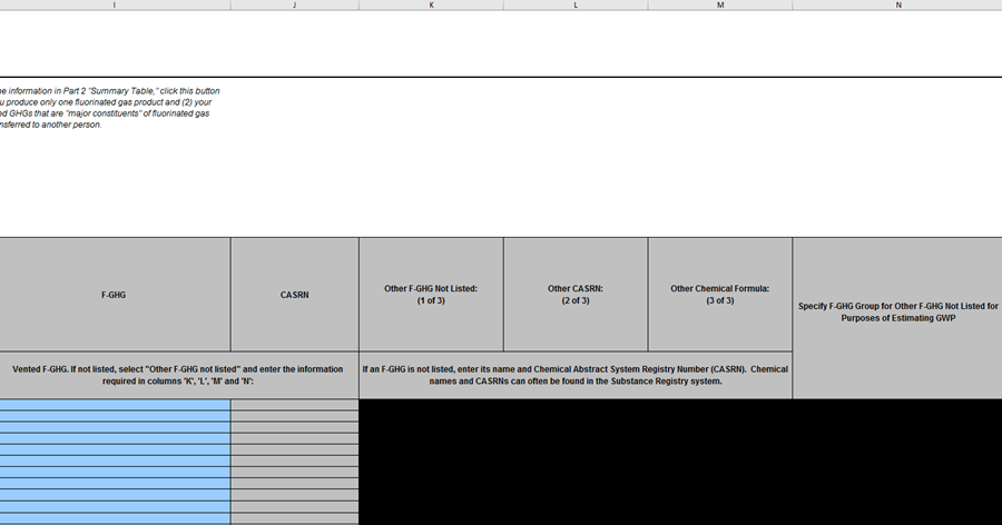 Image showing Subpart L reporting form.
